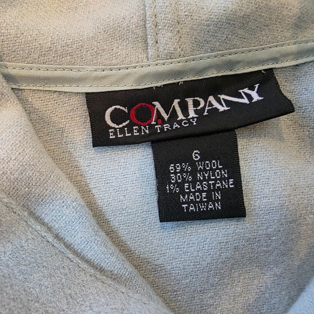 Company Ellen Tracy Womens Wool Blend Jacket Blue Sz 6 Tailored Hooded Outerwear - Picture 5 of 10